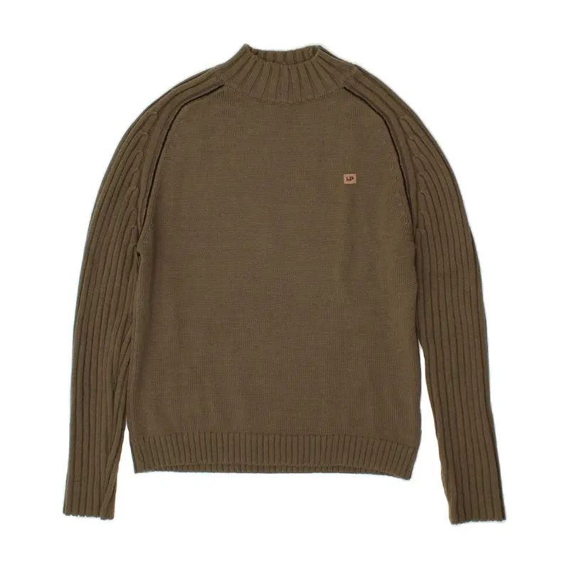 Pre-Owned Vintage MELTIN' POT Womens Turtle Neck Jumper Sweater UK 16 Large Khaki Wool 1