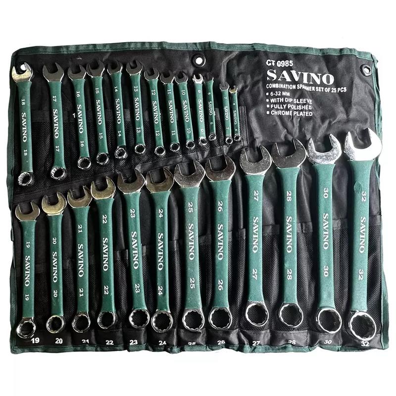 Savino 25pc Spanner Set Soft Grip Metric 6mm - 32mm Combination Wrench Ring Open spanner 1