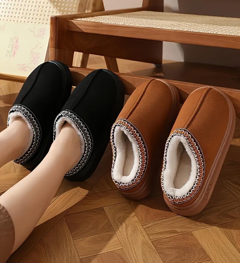 Product Introduction of Suitable For Both Men And Women, The New Home Warm Cotton Slippers In Winter, Fashionable Solid Color Cotton Shoe Footwear Flipflop 3
