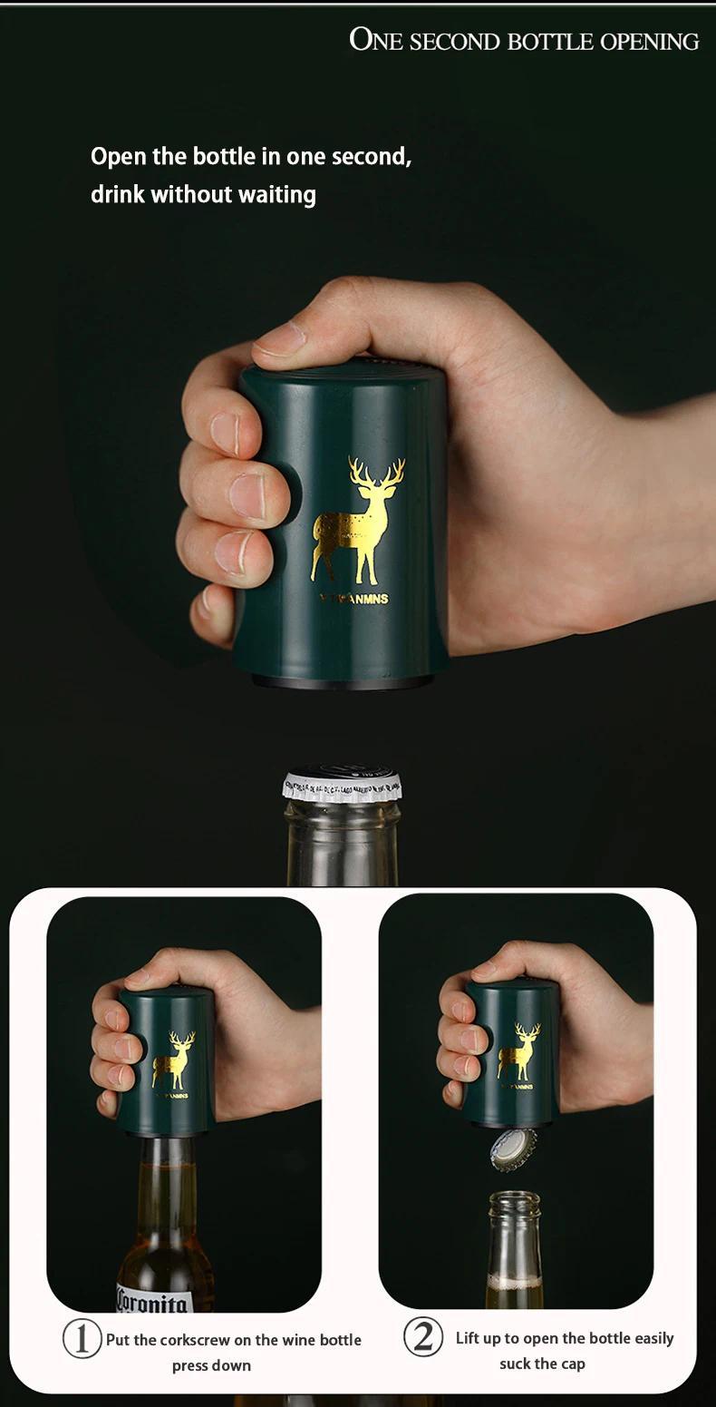 Product Introduction of Nymph Creative Magnetic Automatic Beer Bottle Opener Kitchen Stainless Steel Press Lid Beer Corkscrew Tools Portable Bar Gadgets 37