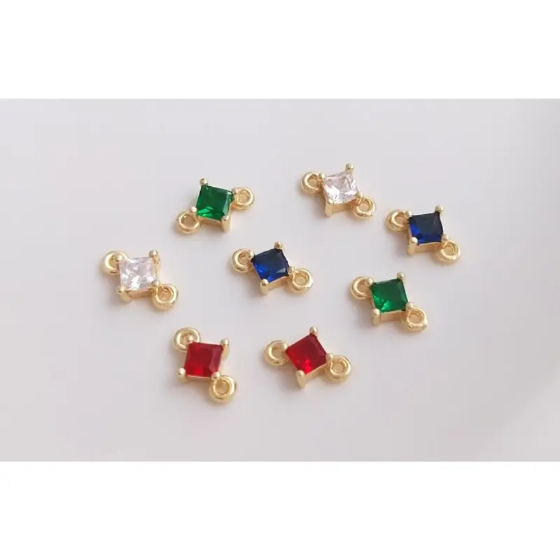 10 pcs / Gold Plated Crystal Earrings Connector  EK002 0