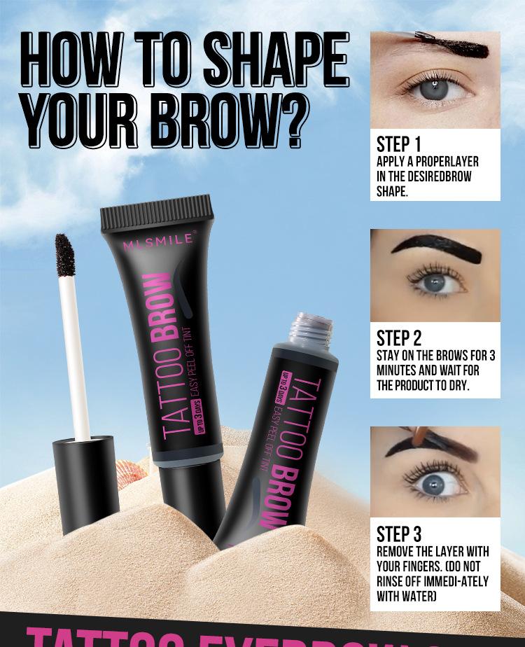 Product Introduction of Peel Off Eyebrow Gel Long Lasting Waterproof Anti-sweat High Quality Easy Peel-off Non Smudged Three Color Eyebrow Cosmetics New 5