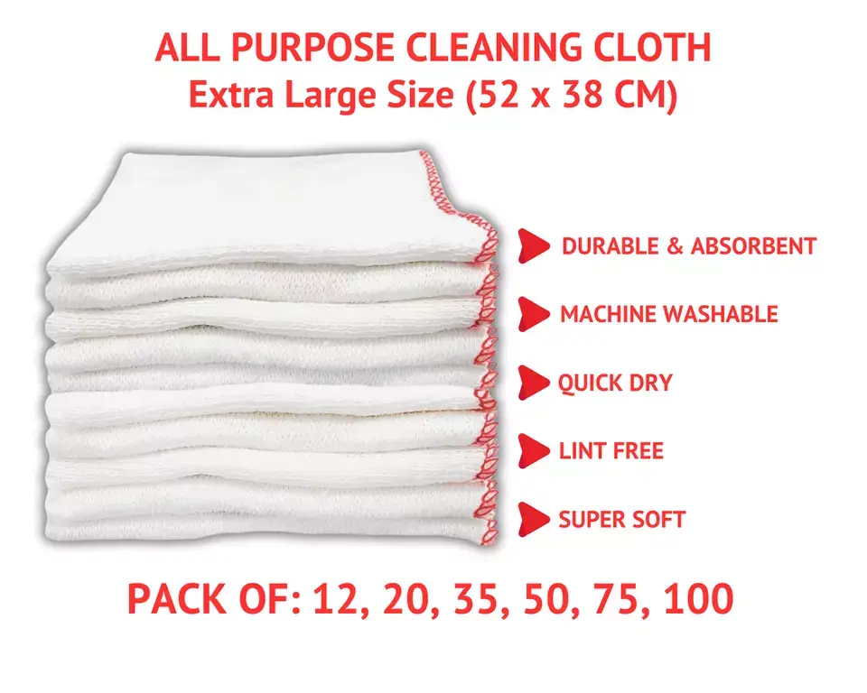 100% Cotton Large Dish Cloth Cleaning Dishes & Surfaces Absorbent Reuseable 15X Household Thick