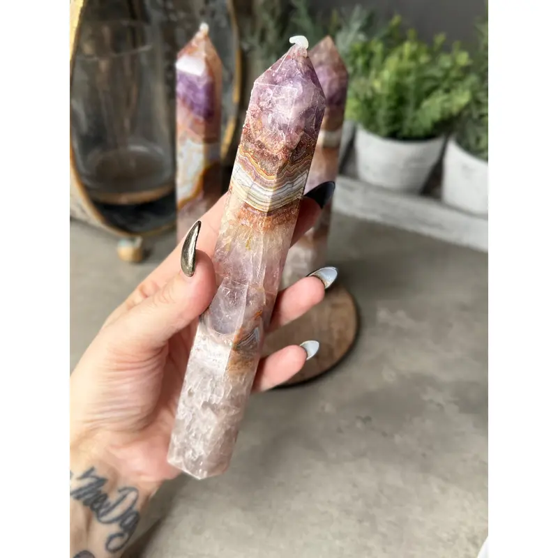 Large Amethyst Crazy Lace Agate Towers crystal tower 3