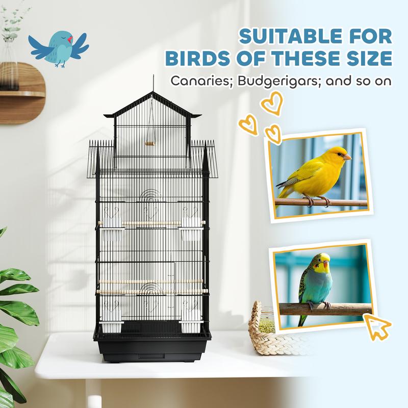 PawHut Bird Cage Budgie Cage with Slide Tray Handle for Finch Canary 5