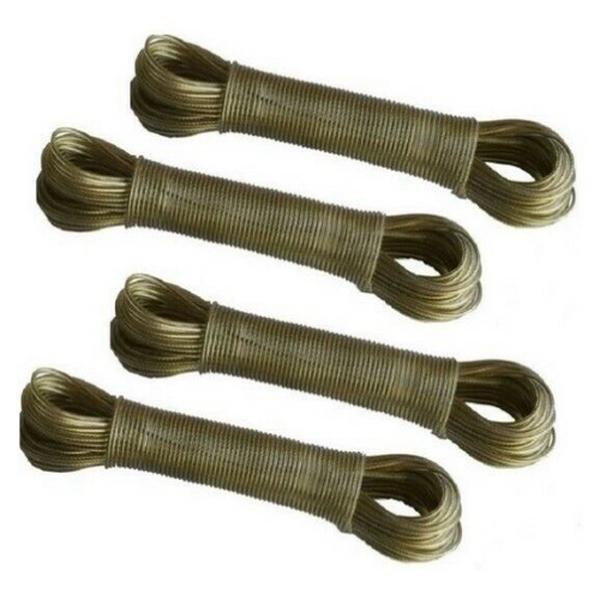 10m Washing Line STEEL CORE Clothes Rope Pulley Laundry Dryer Clothes Heavy Duty Metal Plastic 0
