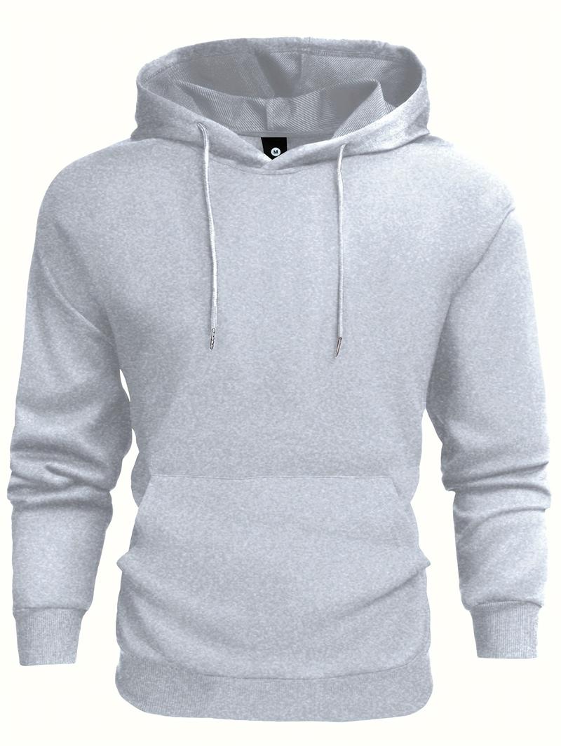 Product Introduction of 3pcs Men's Hoodies - Solid Color, Drawstring & Kangaroo Pocket |   Casual Sportswear for Spring/Fall 19