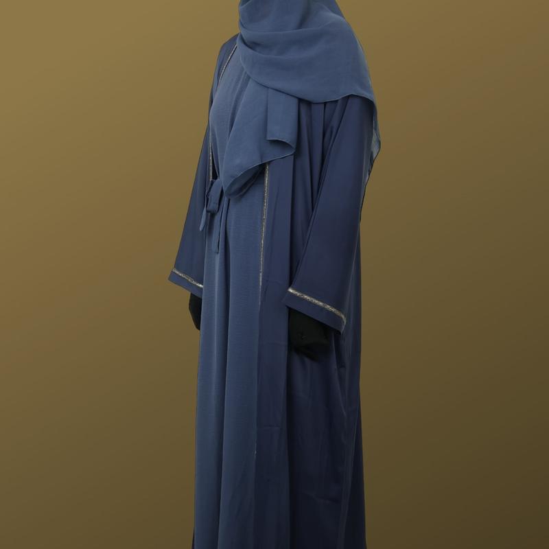 Azure Splendor' - Immerse Yourself in Luxury with Our Navy Blue Elegance Abaya 2