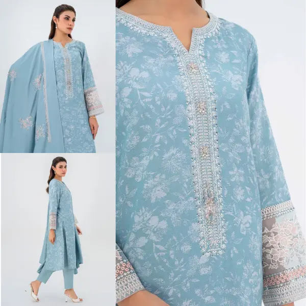 Limelight 3 Piece Jacquard Suit-Embroidered (Pret) 3