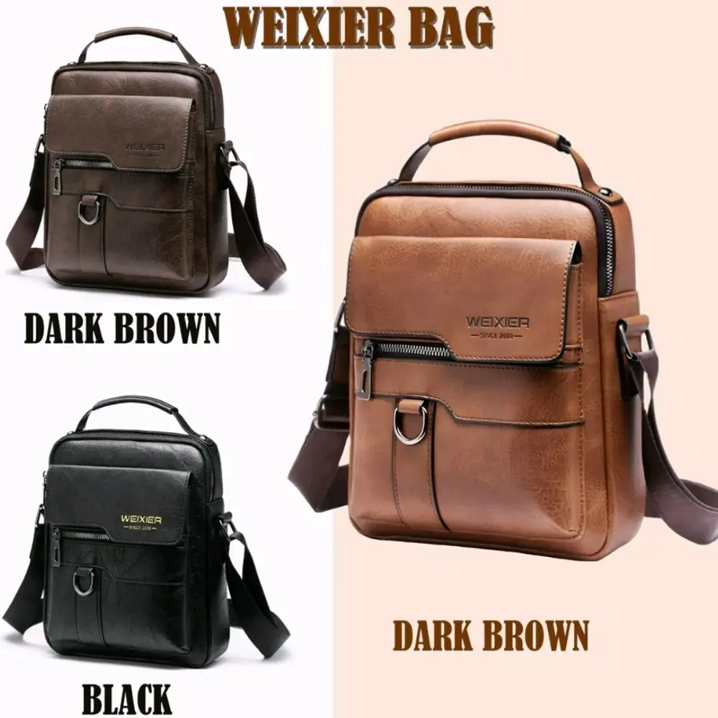 Wexier Leather Shoulder Bags for Men - Business Casual