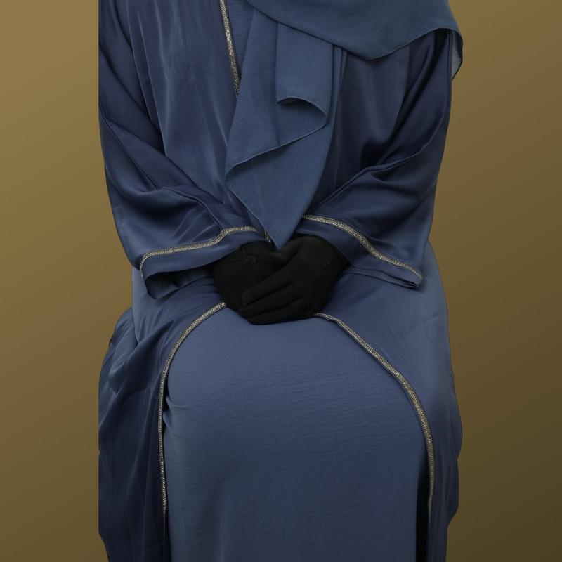 Azure Splendor' - Immerse Yourself in Luxury with Our Navy Blue Elegance Abaya 4