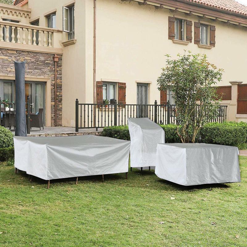Multisize Waterproof Sofa Table Chair Furniture Cover / Rain and Windproof Sand Outdoor Furniture Cover for Rattan Furnishings / Chairs Coating from Sun Dust Water Protector / Rattan Blanket Covering Keep Furniture Dry 2
