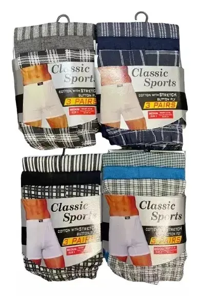 6 Pairs Men Plain Boxer Underwear Classic Cotton Rich Boxers Shorts S - 6XL lot Tropical  Menswear underwear 2