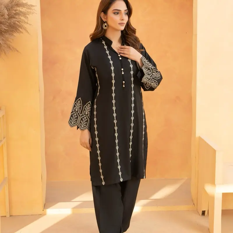 RF17 comfy coord set Dhanak fabric with embroidery stylish modern an modest Pakistani Indian fashion womenswear traditional