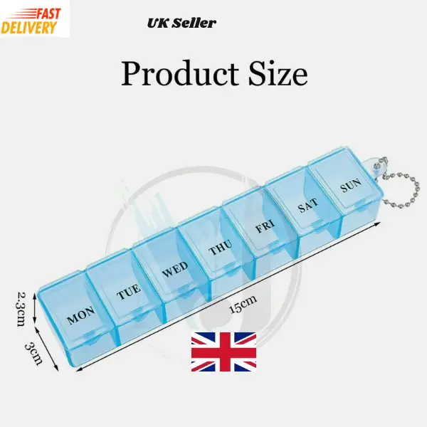 7 Day Weekly Pill Dispenser for Home Medicine Storage Healthcare Aid