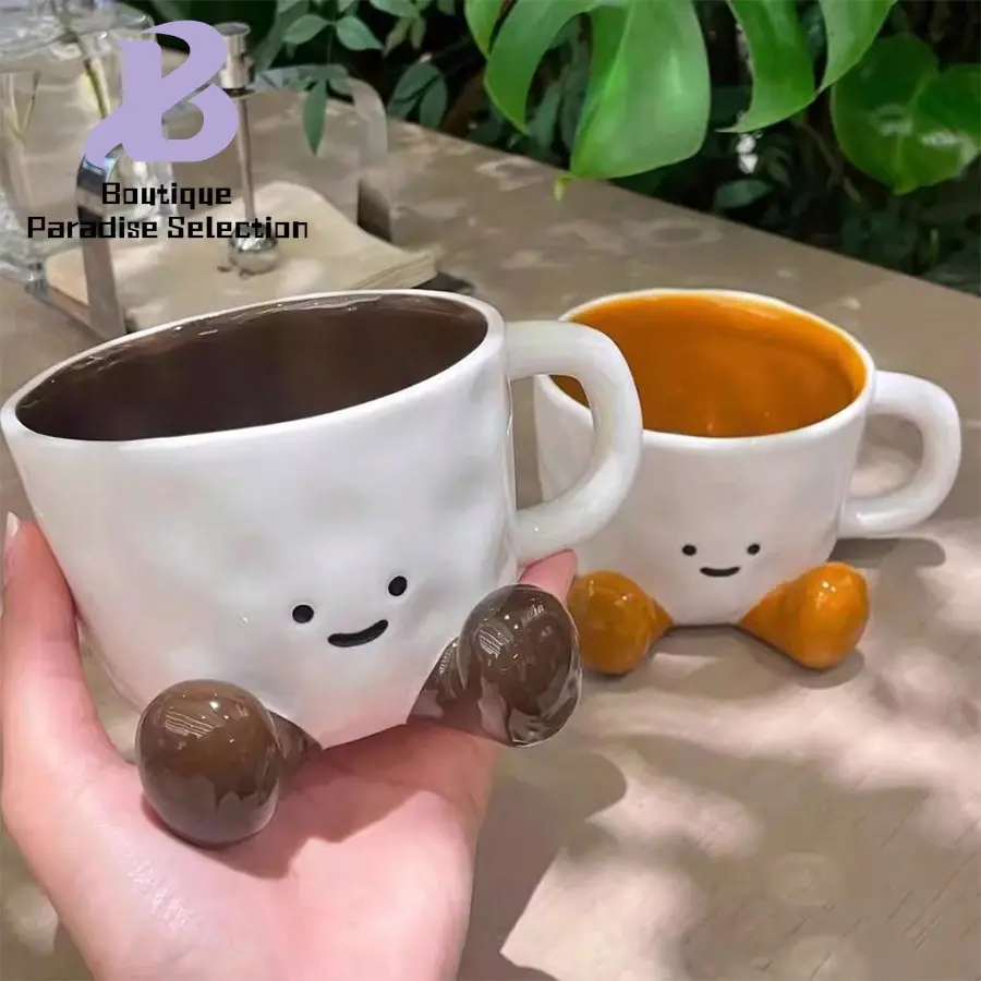 Cute Cup Ceramic Foot-Shaped Mug, Cute Underglaze Painting Coffee Cup, Cartoon Water Cup, Birthday/Souvenir GiftGood Gift ChoiceEasy to Operate