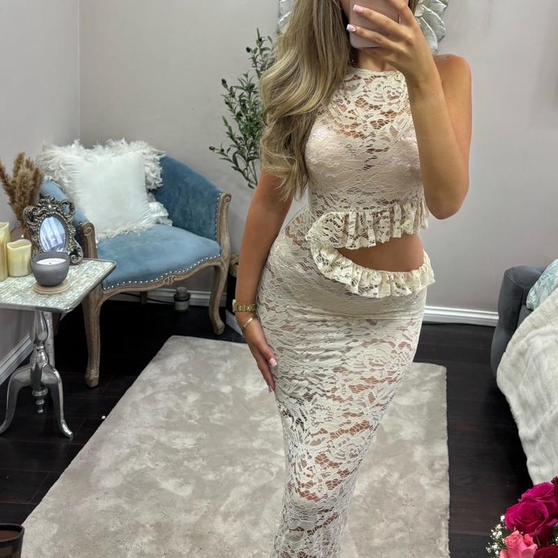 Lace cut out  maxi dress 1