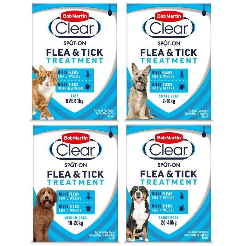 Bob Martin Flea Clear Fipronil Spot On Cat & Dog Flea Treatment Small Medium Large 0