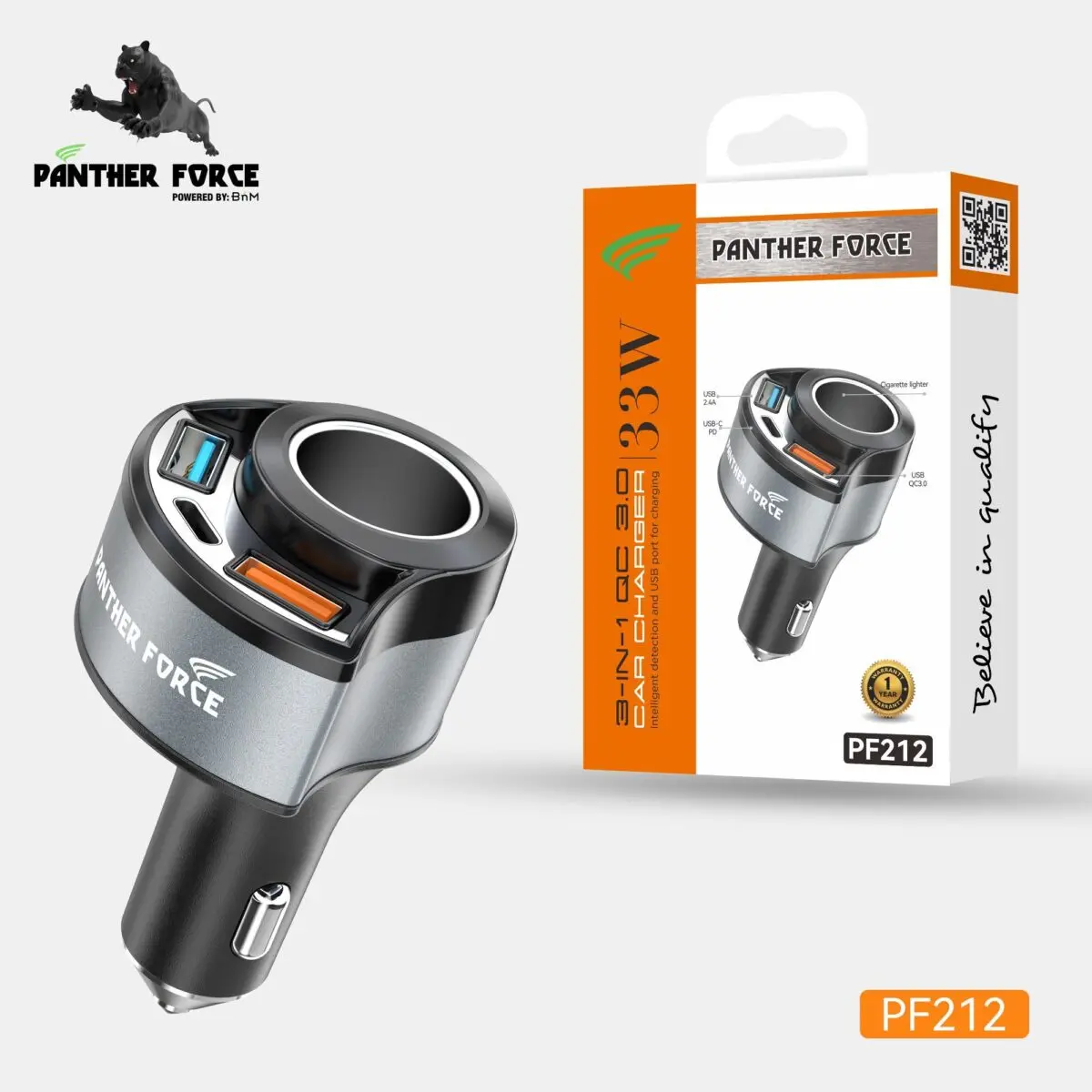 Panther Force CAR CHARGER 4 IN 1 - Fast Charging for Multiple Devices