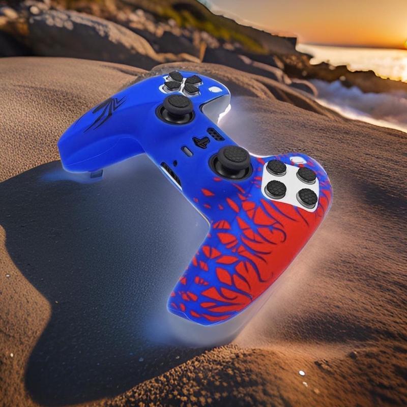 CrazyDiy Silicone Skin Controller covers for PS5 Controllers - 1pc - Red, White & Black Colours - Spider Theme - High Quality Material 4