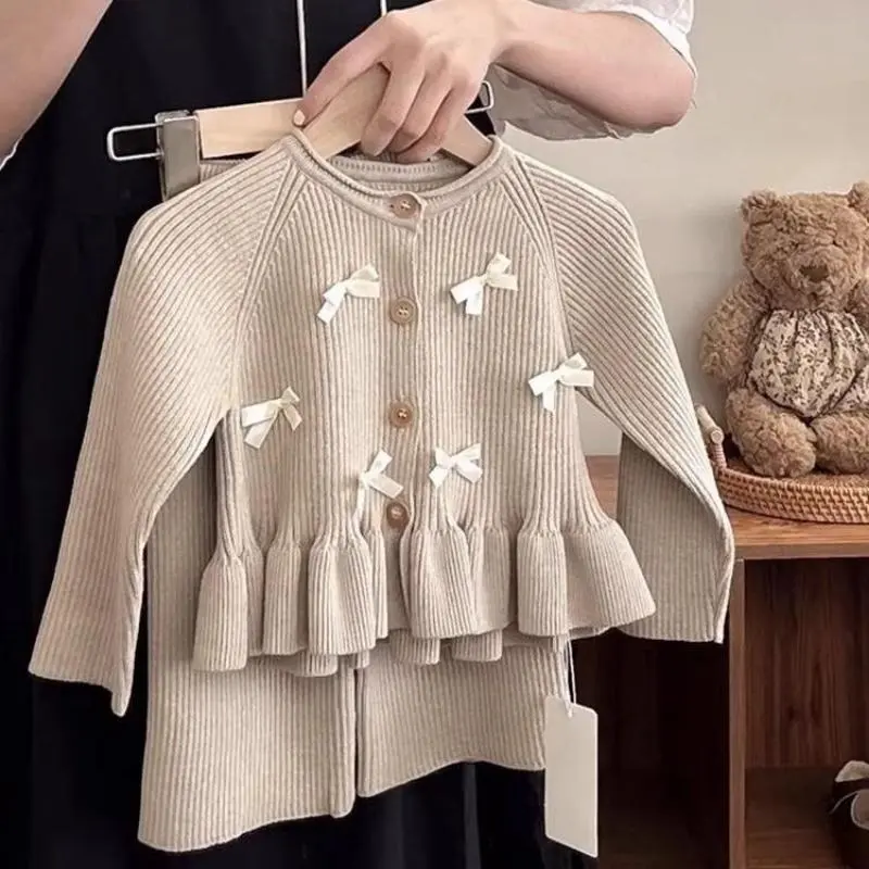 [2025 hot sale]Baby Girl Knitted Sweater Outerwear and Pants 2pcs Clothes Suit - Girls Clothes Sets - baby boutique baby romper beanie baby gift hampers  baby shower gift