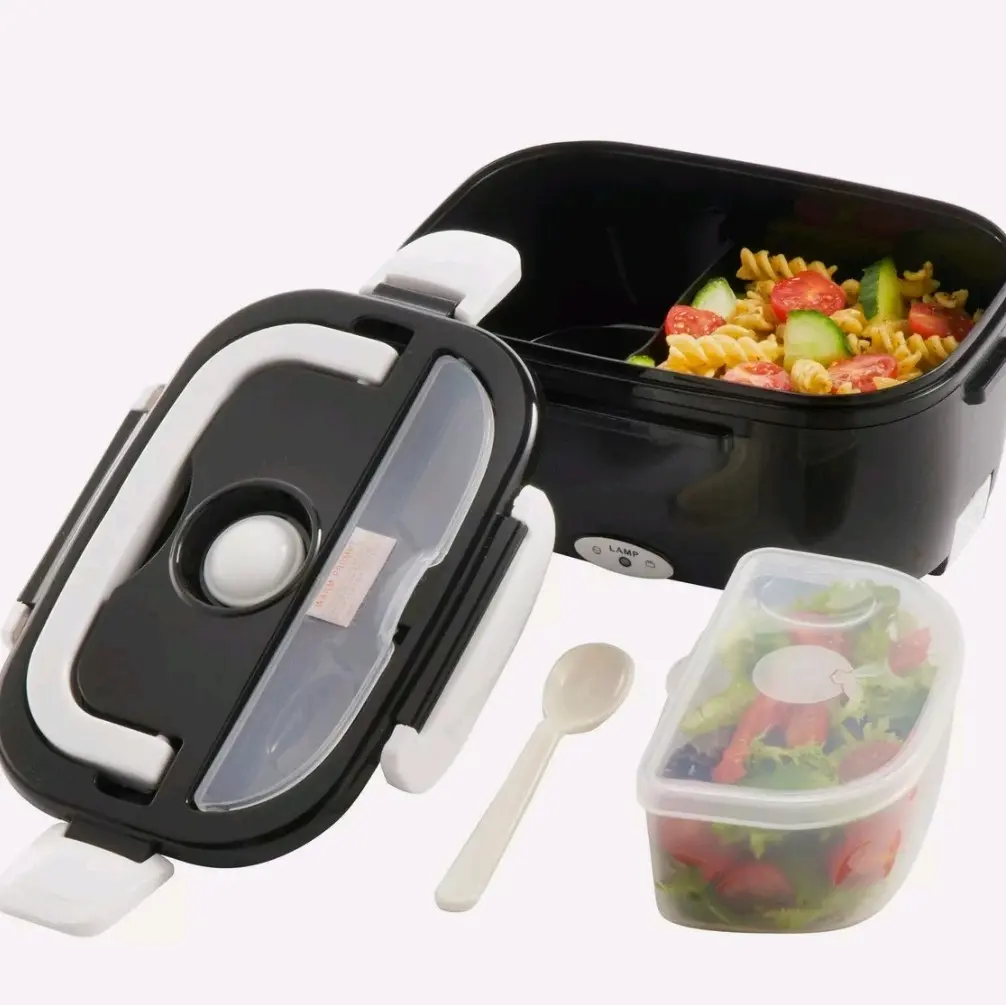 Electric Heated Portable Compact Food Warmer Lunch Bento Box, Black, 1.5L Capacity - Tableware food  box thermal bentobox