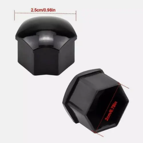 17mm Gloss Black Car Wheel Nut Caps Bolt Covers FOR Audi VW Vauxhall Bmw-20Pcs 6