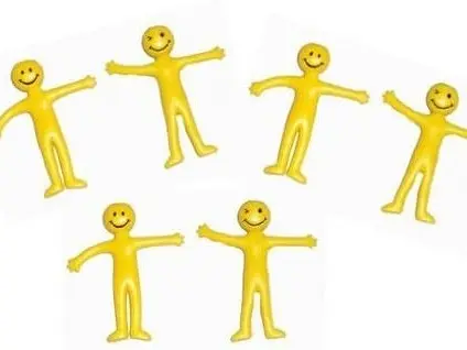 8 x Stretchy Smile Men Yellow Stretch Stretchies Kids Party Favour Loot Bag Filler Lucky Dip for Boys and Girls 1