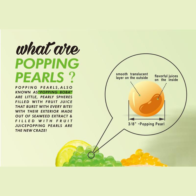 Popping Boba Drink Tasting Bundle - Rose Lychee Flavour 500ml + Strawberry Flavour 500ml + Hawaii 500ml + Pineapple Flavour 500ml + Green Apple Flavour 500ml + Blue Raspberry Flavour 500ml 3
