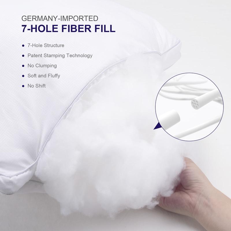 Hotel Quality PolyCotton Pillows | All Pack | Extra Filled Luxury Pillows - SAME DAY DISPATCH 4