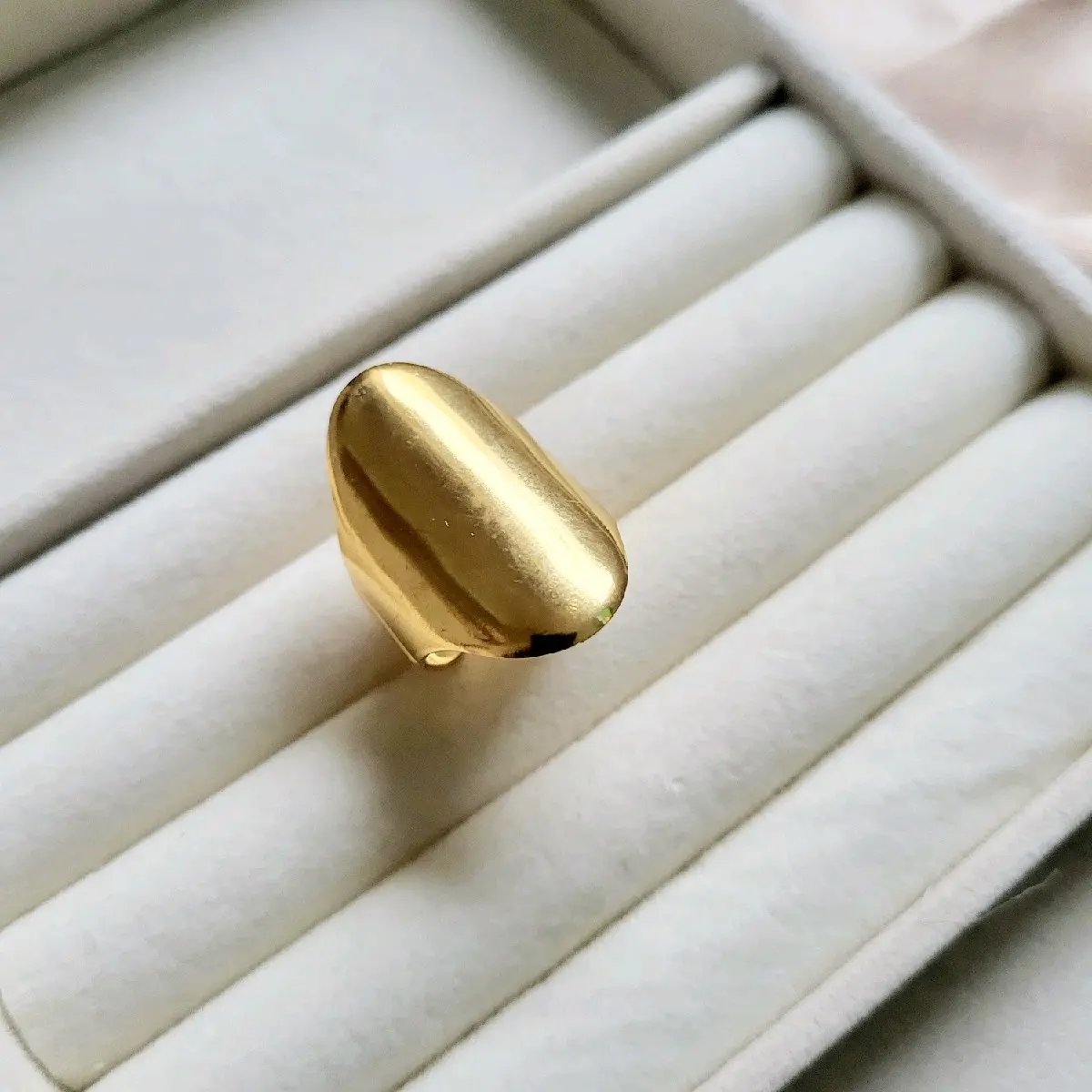 Ladies Gold Plated Large Chunky Statement Open Wrap Wide Ring
