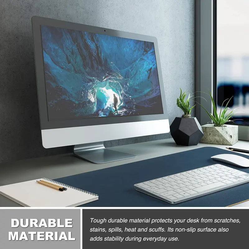Large Office Leather Desk Mat, Mouse and Keyboard Pad, Computer and Laptop Mat, Desktop Protector and Cover, Writing Pad and Blotter 2