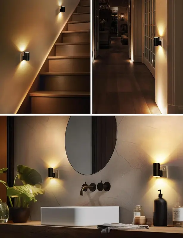 Night Light Plug in Wall, [1 Pack] Vintage Night Light with Dusk to Dawn Sensor, Adjustable Brightness 0-100LM, Warm White 3000K, Dimmable Night Light Hallway Bedroom Stair Bathroom Toddler 3
