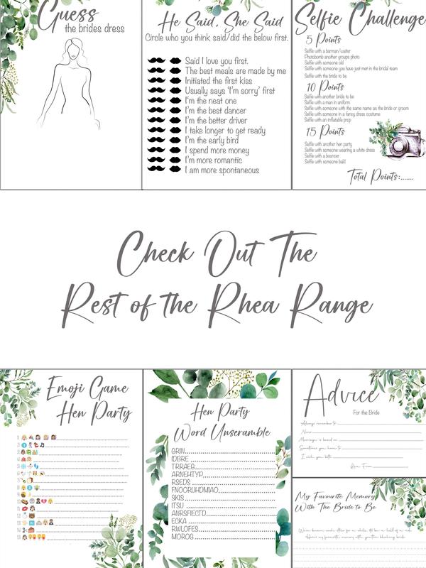 Favourite Memory of the Bride, Pack of 10 cards, Rhea Range, Hen Party Cards 1