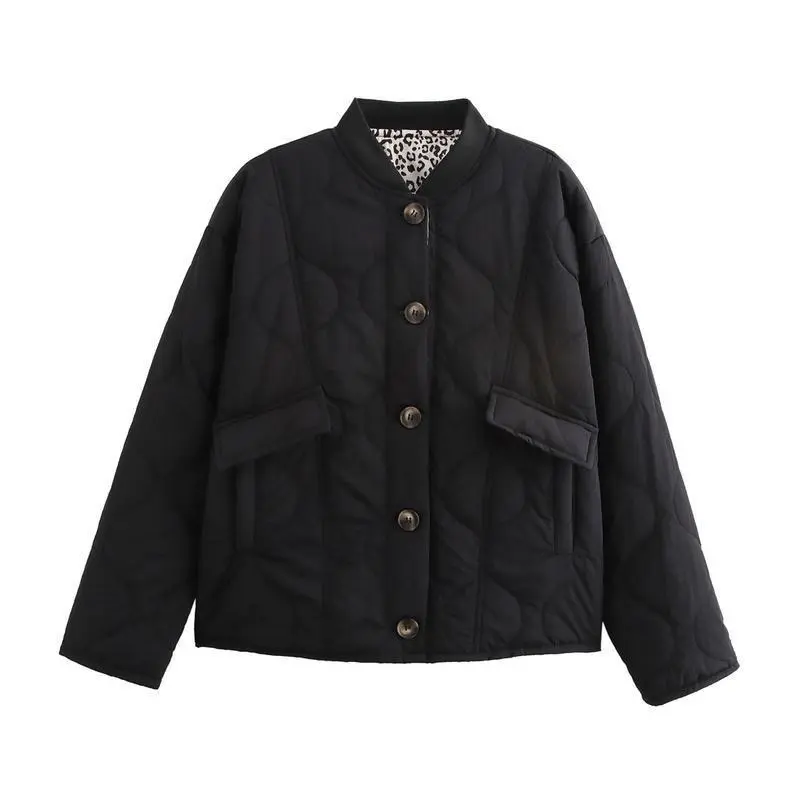 【2025】Woman Floarl Print Quilted Jacket Single Breasted Pocket Warm Ladies Outfit - Autumn Winter Fashion Girls Chic Clothes 2