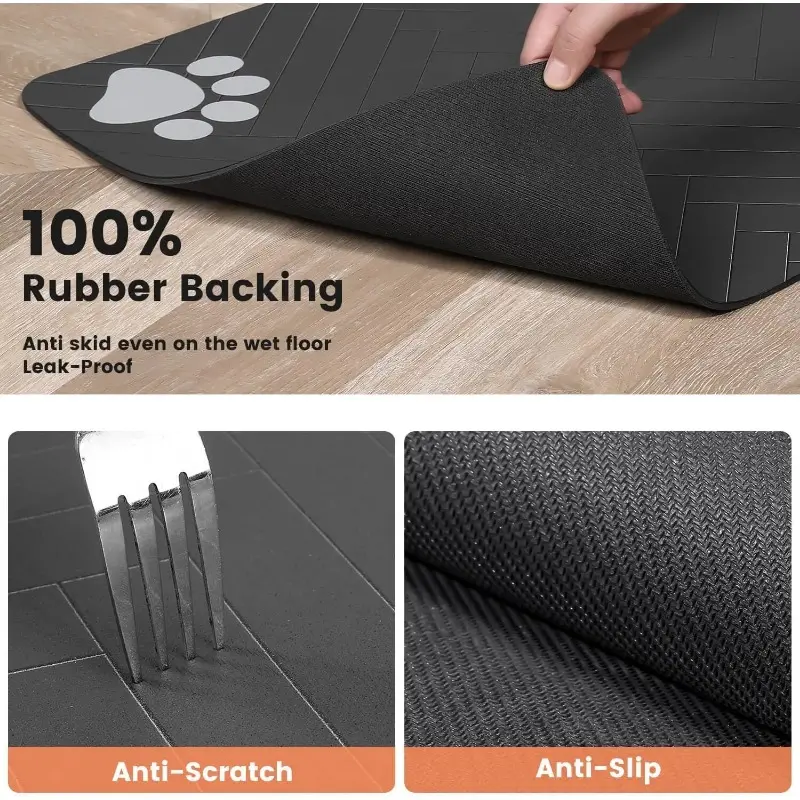 Pet Feeding Mat-Absorbent Pet Placemat for Food and Water Bowl, with Waterproof Rubber Backing, Quick Dry Water Mat for Dog Cat 5
