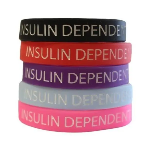 Insulin Dependent Diabetic Silicone Wristband (4 Colours)