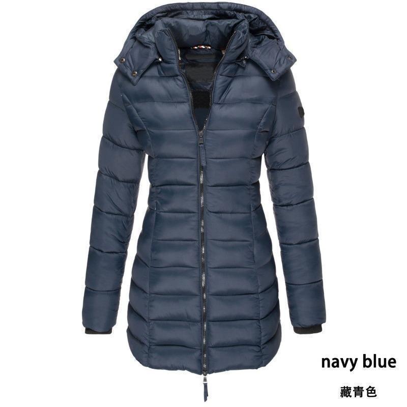 【2025】Winter Thicken Warm Women Parkas Zippers Solid Overcoat Casual Long Sleeve Padded Puffer Jacket Female Mid-length Slim Coat Top 8
