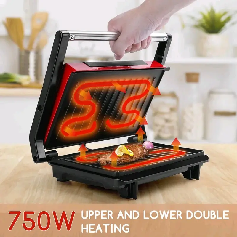 Aigostar Sandwich Toaster - Non-Stick Plates, Easy to Clean, 750W - Warmer, Deep Fill Toastie Maker, 2 Slice Panini Press 3