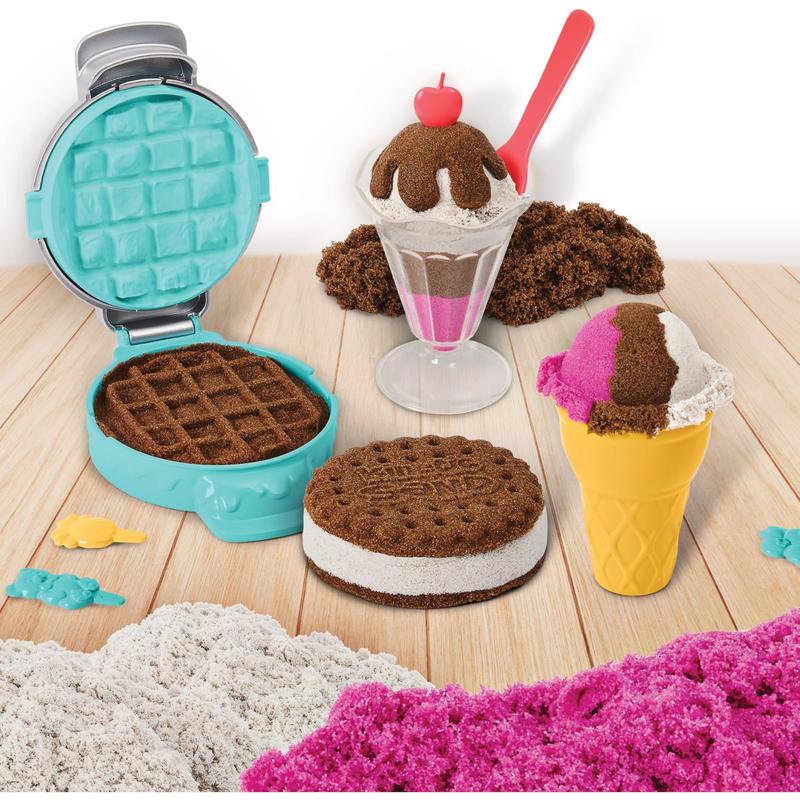 Kinetic Sand Scents, Ice Cream Treats Playset with 3 Colours of All-Natural Scented Sand and 6 Serving Tools 6