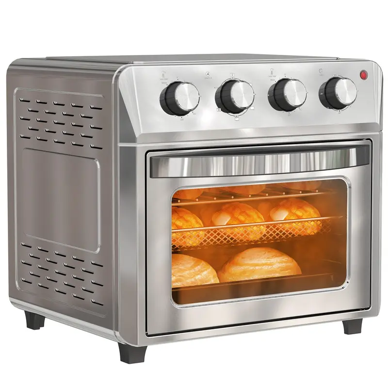 24L Silver Air Fryer Oven 1600W Oil Free Cooking with Timer Touch Screen by HOMCOM 1