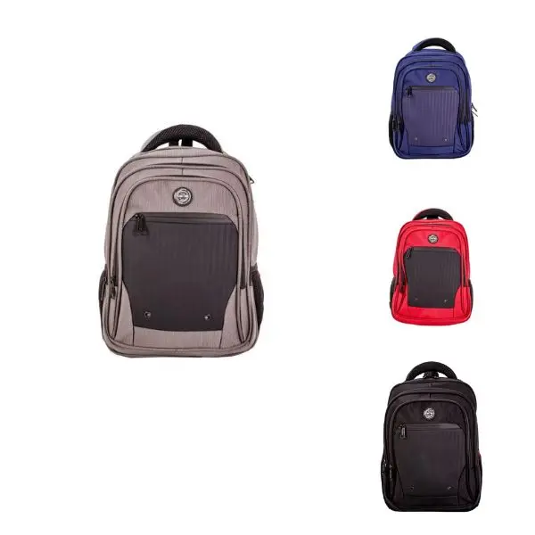Lighteight Easyjet Pinstripe Bagpack Made With Polyester - Multi-compartment Office Backpack with Adjustable Straps and Bottle Pocket 0
