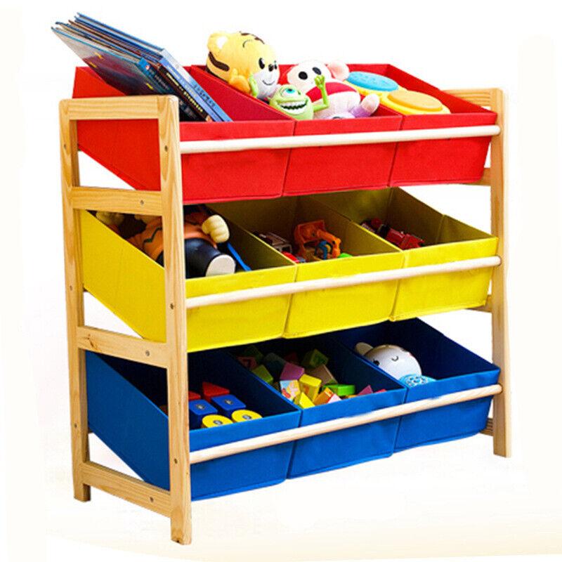 Yellow Blue & Red Toy Boxes Drawers Kids Childrens Storage Toy Organizer 5