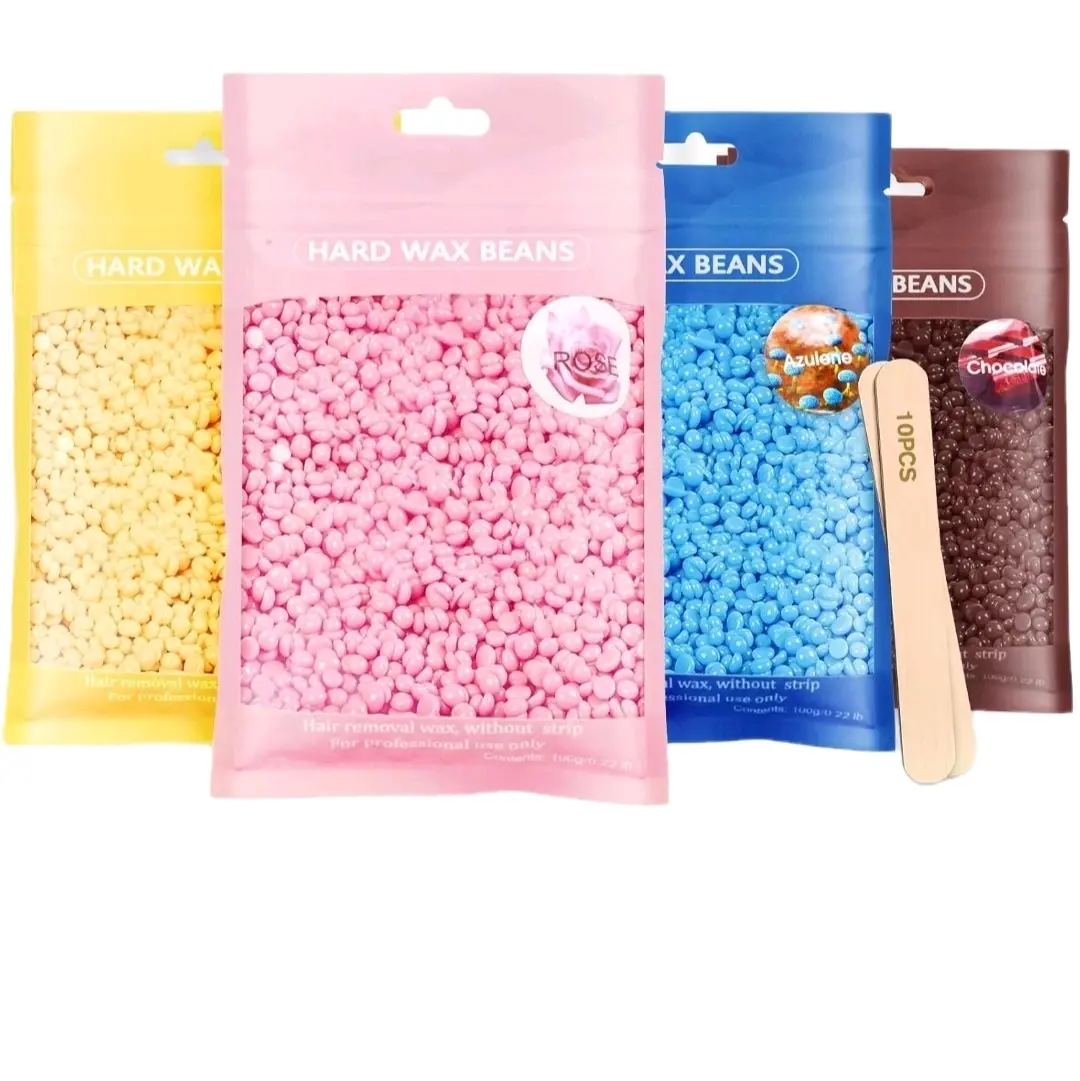 Leaflai Hard Wax Beads for Hair Removal - 2 Count 100 g - Safe and Efficient - Perfect for Full Body, Facial and Legs at Home - Christmas Gift Cosmetic