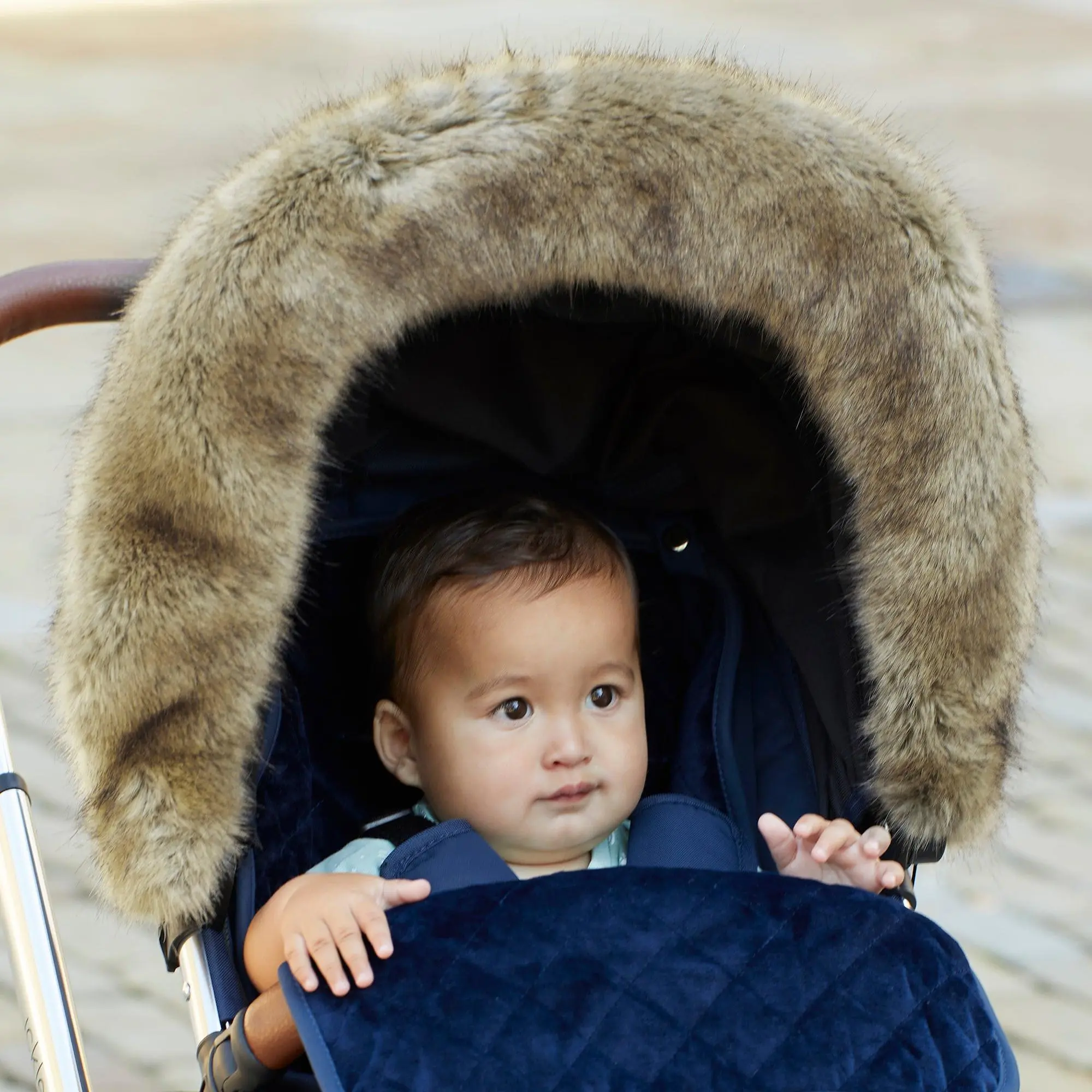 Faux Fur Pushchair Hood Trim