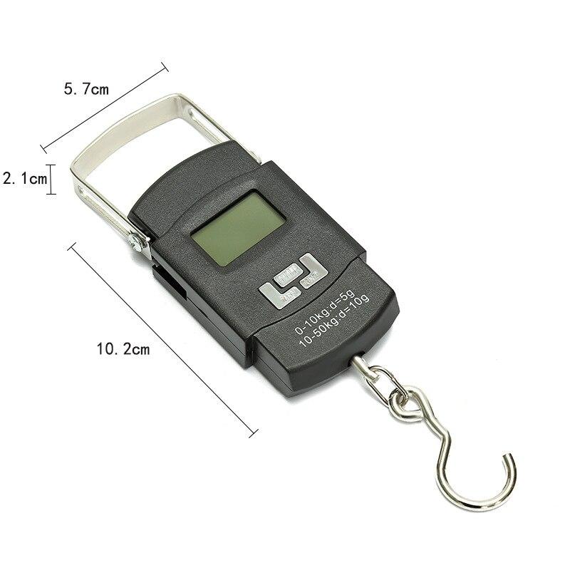 1pc Black 50kg Portable Electronic Portable Luggage Scale LCD Digital Display Screen Express Delivery Scale Hook Mini Scale 5