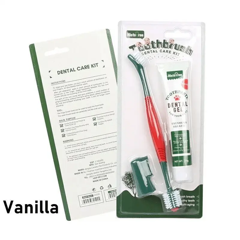 SIYU7-360° Pet Dental Care Kit - Finger Toothbrush & Enzymatic Toothpaste for Cats/Dogs | Plaque Control with Soft Bristles & Vanilla Flavor 4