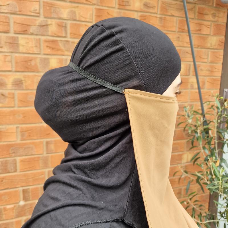 Yaqeen Half Niqab Face Veil cover Jilbab Abaya Khimar Headscarf One Piece Islamic Scarf Ideal Madrassa Mosque Ramadan Eid Wedding Everyday 2