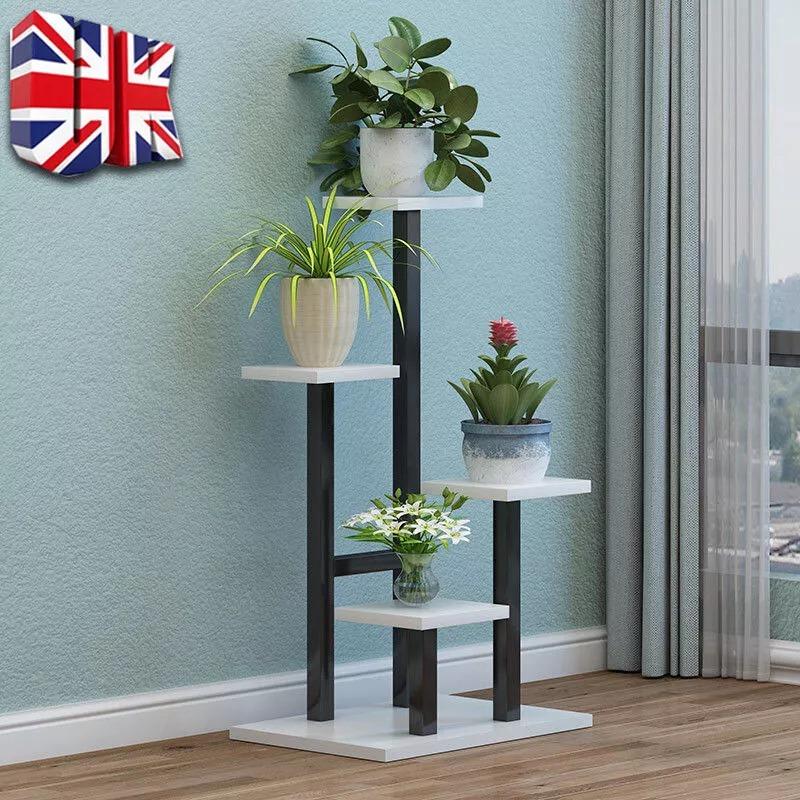4Tier Metal Plant Stand Indoor Outdoor Garden Flower Pot Shelf Display Rack UK Organiser 0