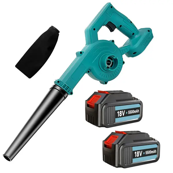 Cordless Leaf Blower for Makita 18v Battery, 2-in-1 Lightweight Electric Garden Leaf Blowers and Vacuums for Lawn Care, Leaf Blowing, Car, Corner Dust Clearing with 2x 5.5 Ah Battery and Charger DUB185RT